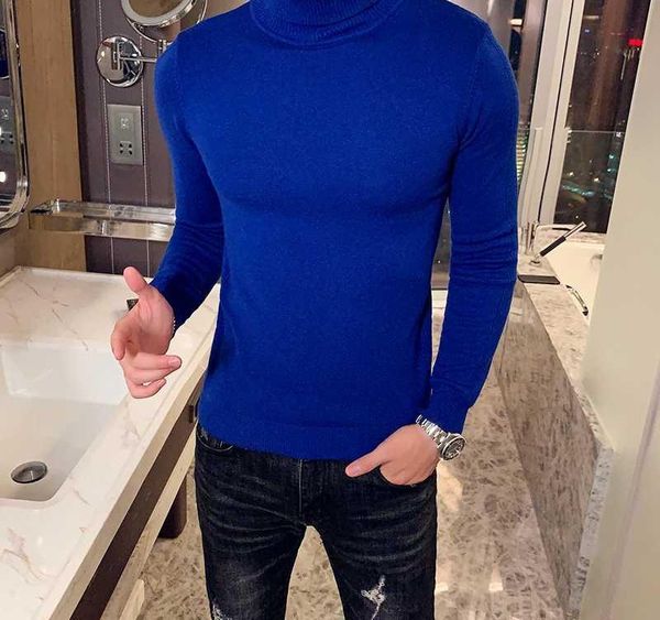 casual sweater men s slim brand knitted pullover winter men s sweater 2020 high collar solid003, White;black 
casual sweater men s slim brand knitted pullover winter men s sweater 2020 high collar solid003, White;black