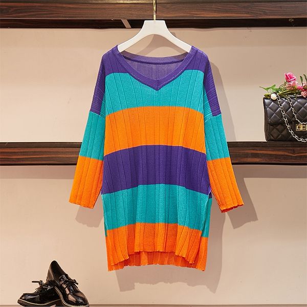 women's sweaters plus size 4xl rainbow knitwear autumn runway women striped sweater pull femme v-neck pullovers long sleeve knitting, White;black
women's sweaters plus size 4xl rainbow knitwear autumn runway women striped sweater pull femme v-neck pullovers long sleeve knitting, White;black