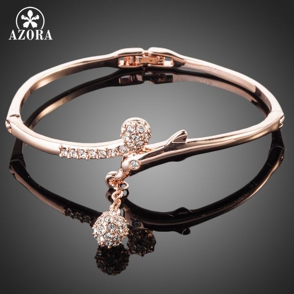 azora rose gold color full stellux austrian crystal round pendant bangle bracelet tb0012, Black
azora rose gold color full stellux austrian crystal round pendant bangle bracelet tb0012, Black