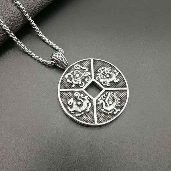 punk retro stainless steel beast totem round pendants necklaces for men jewelry drop shipping, Silver
punk retro stainless steel beast totem round pendants necklaces for men jewelry drop shipping, Silver