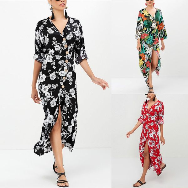 casual dresses summer women dress 2021 vintage bohemian floral tunic beach sundress pocket white striped female dayting, Black;gray
casual dresses summer women dress 2021 vintage bohemian floral tunic beach sundress pocket white striped female dayting, Black;gray