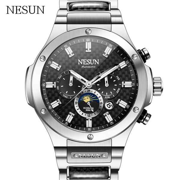 wristwatches nesun watch men's casual sports stainless steel fashion waterproof moon phase automatic mechanical watches, Slivery;brown
wristwatches nesun watch men's casual sports stainless steel fashion waterproof moon phase automatic mechanical watches, Slivery;brown