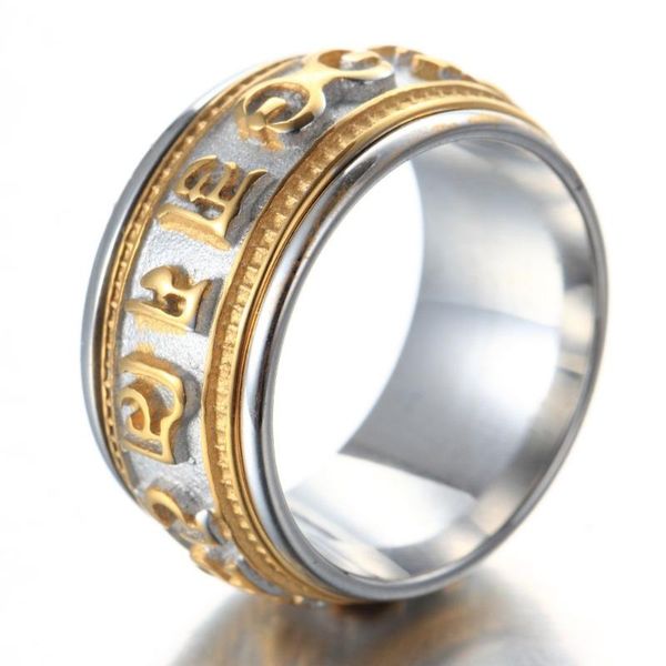 cluster rings silver color mantra rotatable ring men titanium steel tide retro domineering personality single index finger with jewelry, Golden;silver
cluster rings silver color mantra rotatable ring men titanium steel tide retro domineering personality single index finger with jewelry, Golden;silver