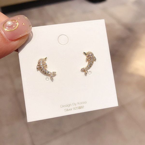 stud exquisite micro paved cubic zircon dolphin earrings gold color fashion women girls jewelry, Golden;silver
stud exquisite micro paved cubic zircon dolphin earrings gold color fashion women girls jewelry, Golden;silver