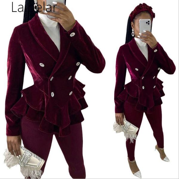 women winter vintage red velvet blazers and jackets elegant office ladies peplum ruffle long sleeve slim blazer coat female, White;black
women winter vintage red velvet blazers and jackets elegant office ladies peplum ruffle long sleeve slim blazer coat female, White;black