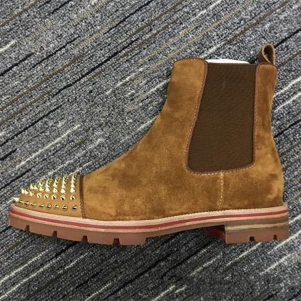 fashion new style red bottom sneaker man ankle boots spikes suede leather red sole mens shoes super perfect melon motorcycle boot 39-46, Black
fashion new style red bottom sneaker man ankle boots spikes suede leather red sole mens shoes super perfect melon motorcycle boot 39-46, Black