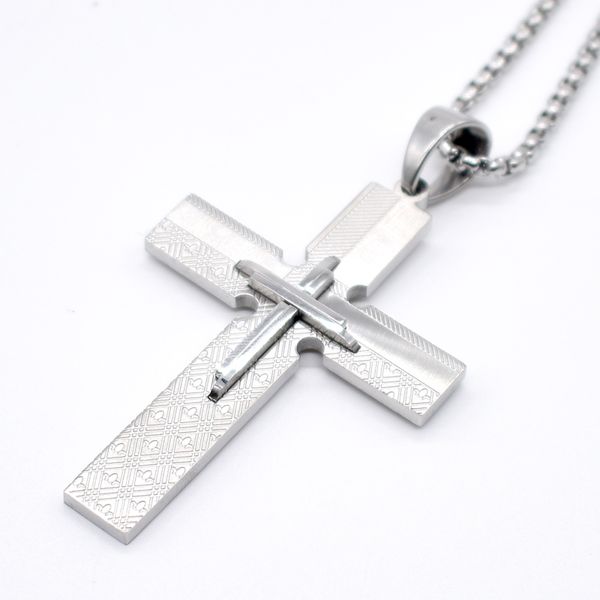 amumiu 62mm*41mm stainless steel cross pendant necklace chain men's women's jewelry hp250b, Silver
amumiu 62mm*41mm stainless steel cross pendant necklace chain men's women's jewelry hp250b, Silver