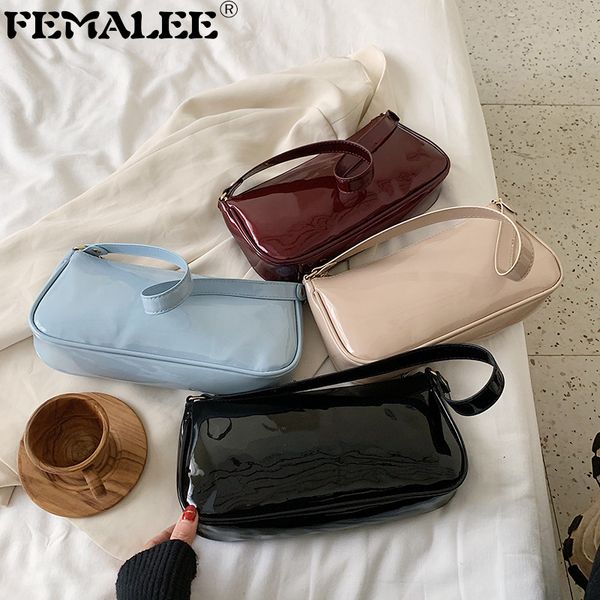 retro patent leather underarm bags 2020 new baguette handbag women trendy solid color vintage shoulder bag large sac a main tote
retro patent leather underarm bags 2020 new baguette handbag women trendy solid color vintage shoulder bag large sac a main tote