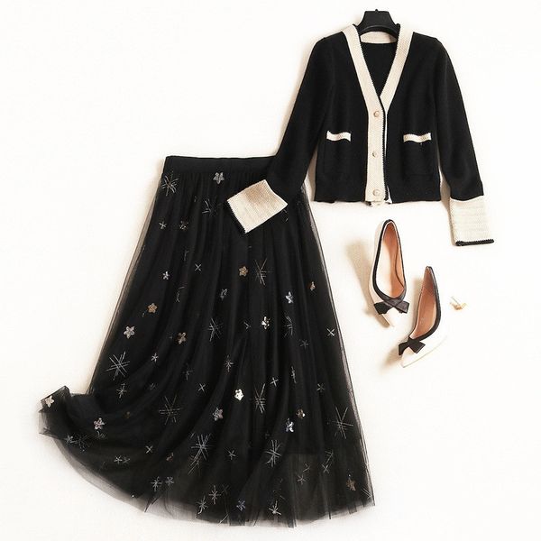 elegant lady casual 2 piece skirt set women 2020 fashion autumn winter outfits knit cardigan sweater and tulle skirt suit sets, Gray
elegant lady casual 2 piece skirt set women 2020 fashion autumn winter outfits knit cardigan sweater and tulle skirt suit sets, Gray