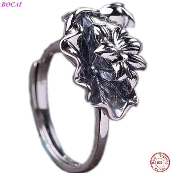 cluster rings bocai s925 sterling silver for women retro old thai women's ring 2021 fashion 925 lotus, Golden;silver
cluster rings bocai s925 sterling silver for women retro old thai women's ring 2021 fashion 925 lotus, Golden;silver
