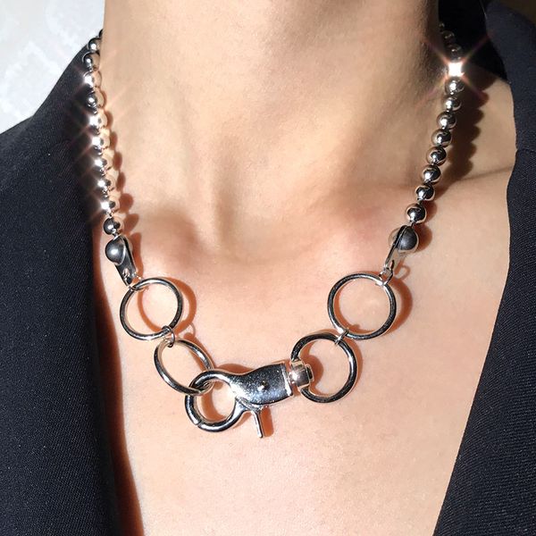 chains flatfoosie fashion large buckle choker necklaces sliver color metal bead chain necklace for women 2021 statement jewelry gift, Silver
chains flatfoosie fashion large buckle choker necklaces sliver color metal bead chain necklace for women 2021 statement jewelry gift, Silver