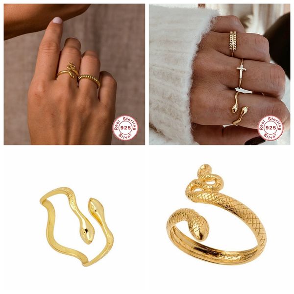cluster rings 925 sterling silver classic animal snake anillos de plata adjustable finger for woman lovers' couples party opening ring, Golden;silver
cluster rings 925 sterling silver classic animal snake anillos de plata adjustable finger for woman lovers' couples party opening ring, Golden;silver