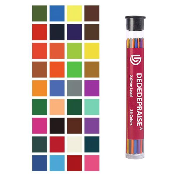 36 coloured lead refills, 2.0 mm extra bold, 90 mm tall, pre-sharpened, break & smudge resistant art supplies, Black;red
36 coloured lead refills, 2.0 mm extra bold, 90 mm tall, pre-sharpened, break & smudge resistant art supplies, Black;red