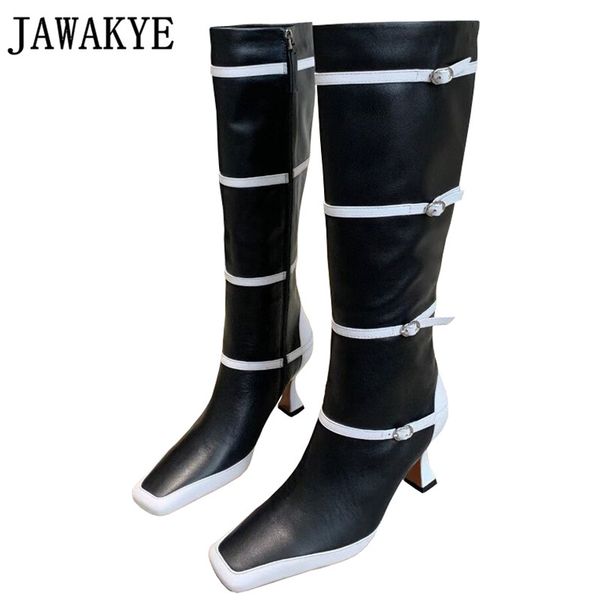 boots belted buckle designer knee high long women black white color blocking formal dress shoes square toe kitten heel
boots belted buckle designer knee high long women black white color blocking formal dress shoes square toe kitten heel