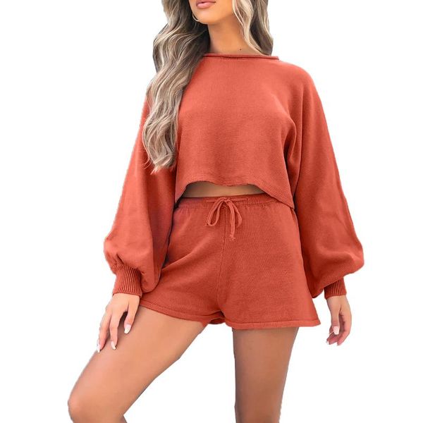 women's tracksuits 2pcs/set suit latern sleeve kintted sweater + drawstring loose shorts casual fashion outfits, Gray
women's tracksuits 2pcs/set suit latern sleeve kintted sweater + drawstring loose shorts casual fashion outfits, Gray