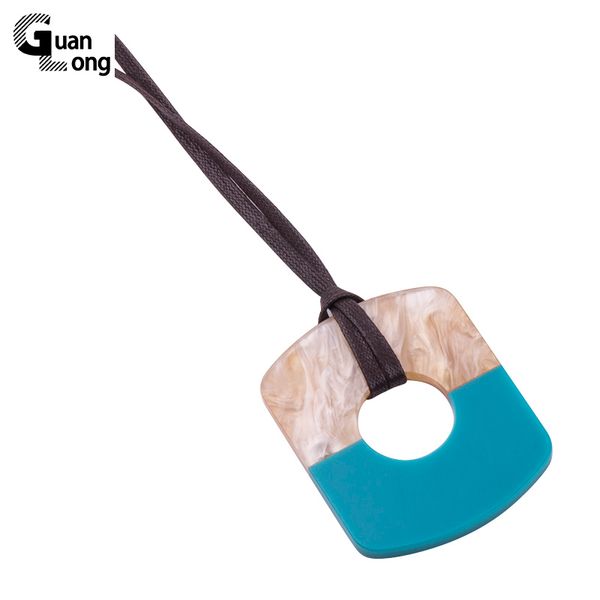 2020 spring new fashion geometric resin pendant necklace adjustable brown leather rope necklaces for women, Silver
2020 spring new fashion geometric resin pendant necklace adjustable brown leather rope necklaces for women, Silver