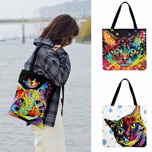 american neon cat watercolor art painting print tote bag for women casual tote foldable shopping bags outdoor beach bags
american neon cat watercolor art painting print tote bag for women casual tote foldable shopping bags outdoor beach bags