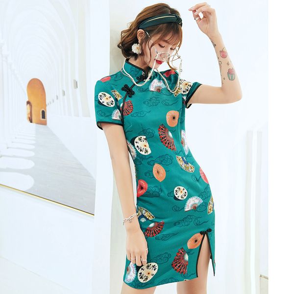 ethnic clothing print short style women's mini cheongsam summer chinese rayon slim green qipao dress vestidos size s-3xl, Red
ethnic clothing print short style women's mini cheongsam summer chinese rayon slim green qipao dress vestidos size s-3xl, Red