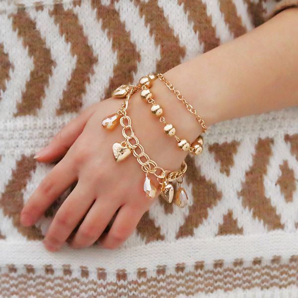 charm bracelets 2021 hiphop jewelry punk metal chains bracelet pulsera mujer multi-layer gold charms heart shell for women sl20020, Golden;silver
charm bracelets 2021 hiphop jewelry punk metal chains bracelet pulsera mujer multi-layer gold charms heart shell for women sl20020, Golden;silver