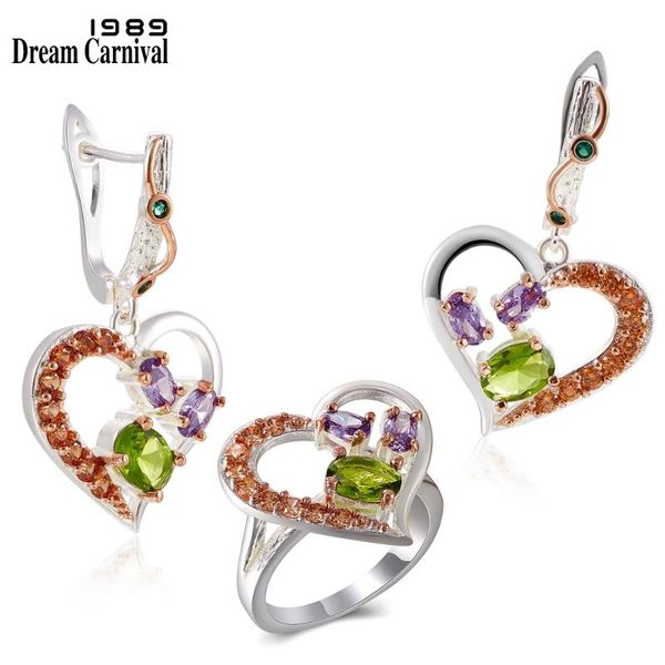 dreamcarnival1989 women sweet heart rings + earrings set love wedding must have gift two tones colors female jewelry er3939s2, Silver
dreamcarnival1989 women sweet heart rings + earrings set love wedding must have gift two tones colors female jewelry er3939s2, Silver