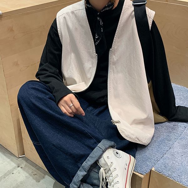 autumn korean style vest men's fashion solid color casual v-neck vest men streetwear loose korean style jacket mens m-xl, Black;white
autumn korean style vest men's fashion solid color casual v-neck vest men streetwear loose korean style jacket mens m-xl, Black;white