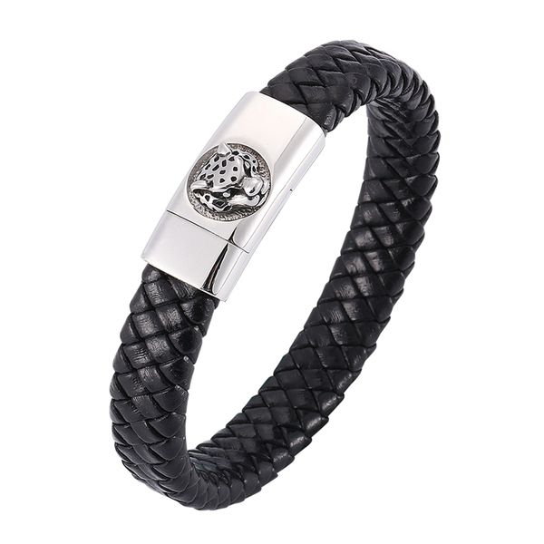 charm bracelets punk leather bracelet for men jewelry magnetic buckle stainless steel leopard fashion bangles gifts sp0318, Golden;silver
charm bracelets punk leather bracelet for men jewelry magnetic buckle stainless steel leopard fashion bangles gifts sp0318, Golden;silver