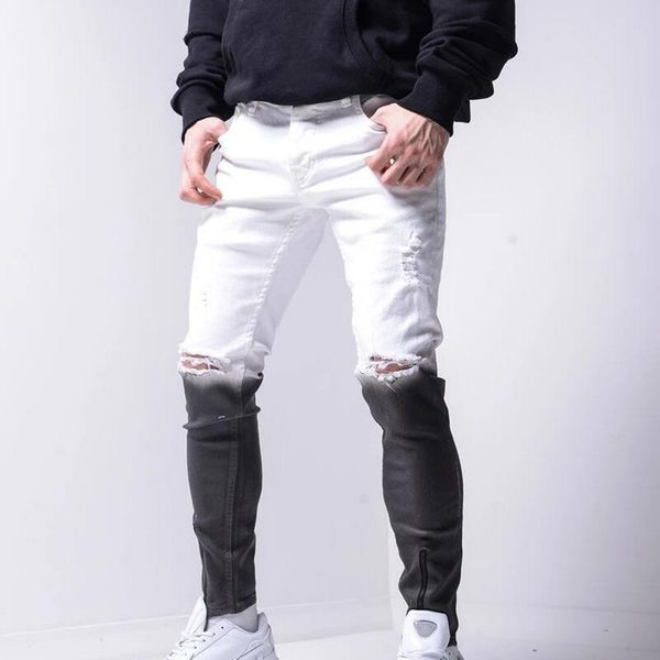new hole jeans pants men skinny gradient black white ripped denim pants 2020 autumn hip hop slim pencil trousers pantalones, Blue
new hole jeans pants men skinny gradient black white ripped denim pants 2020 autumn hip hop slim pencil trousers pantalones, Blue