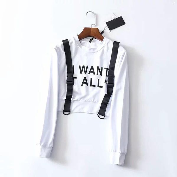 spring short pullover sweatshirt women letter printed streetwear sweatshirt solid slim kpop streetwear high waist sweatshirt, Black 
spring short pullover sweatshirt women letter printed streetwear sweatshirt solid slim kpop streetwear high waist sweatshirt, Black