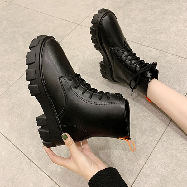 women platform ankle boots ladies pu leather sewing lace up fashion shoes female casual no slip footwear woman comfort new 2020, Black
women platform ankle boots ladies pu leather sewing lace up fashion shoes female casual no slip footwear woman comfort new 2020, Black