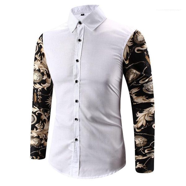 collar printed single breast buttons mens plus size mens apparel panelled mens designer shirts turn down, White;black
collar printed single breast buttons mens plus size mens apparel panelled mens designer shirts turn down, White;black