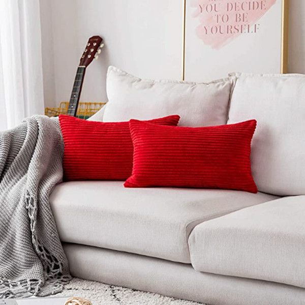 brilliant decorative pillow covers supersoft striped velvet throw toss pillowcase cushion cover for chair, red (12 x 20inch)6pcs
brilliant decorative pillow covers supersoft striped velvet throw toss pillowcase cushion cover for chair, red (12 x 20inch)6pcs