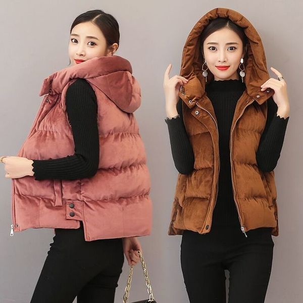 women's vests 2021 sleevless jacket female cotton parka coat outerwear waistcoat autumn winter hooded vest women gilet plus size, Black;white
women's vests 2021 sleevless jacket female cotton parka coat outerwear waistcoat autumn winter hooded vest women gilet plus size, Black;white