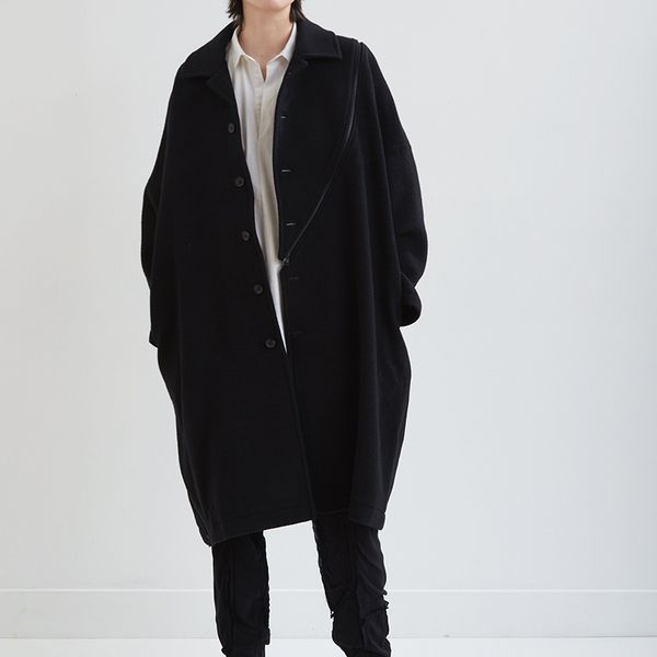 men's wool & blends yamamoto clothing philosophy male hairy coat ripped zipper stitching money, Black
men's wool & blends yamamoto clothing philosophy male hairy coat ripped zipper stitching money, Black