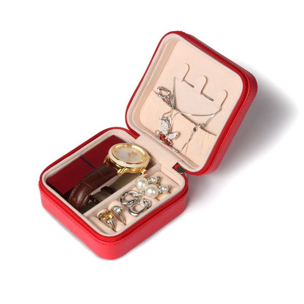 new female portable 4 colors makeup jewelry earrings zipper storage box pu material birthday gifts for lover, Pink;blue
new female portable 4 colors makeup jewelry earrings zipper storage box pu material birthday gifts for lover, Pink;blue