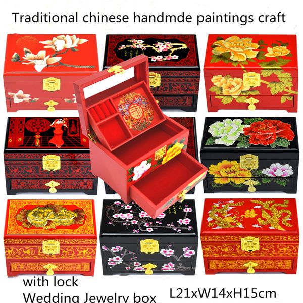 lacquerware chinese wooden box with lock decoration storage 3 layer wedding gift jewelry box drawer pull makeup watch case
lacquerware chinese wooden box with lock decoration storage 3 layer wedding gift jewelry box drawer pull makeup watch case