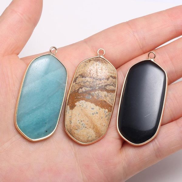 charms trendy natural stone jewelry turquoises obsidian rectangle pendants for making diy necklace earrings size 23x43mm, Bronze;silver
charms trendy natural stone jewelry turquoises obsidian rectangle pendants for making diy necklace earrings size 23x43mm, Bronze;silver