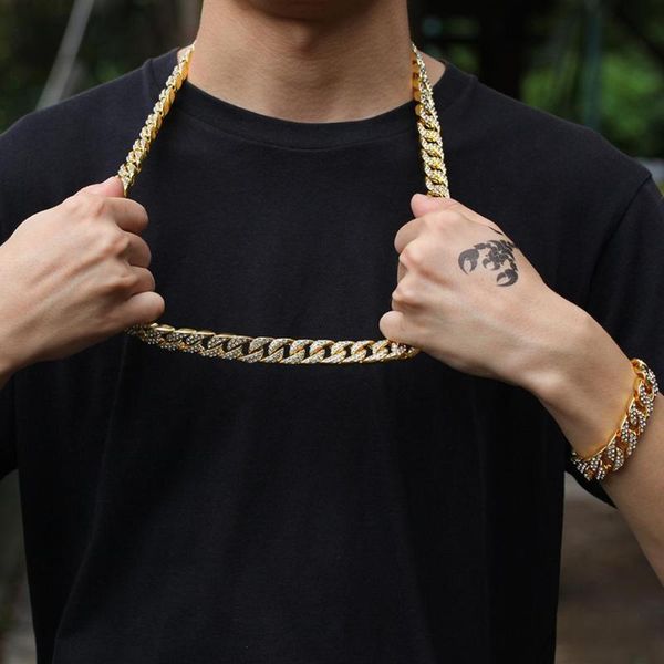 2pcs/set men hip hop iced out bling chain necklace& bracelets 15mm width miami cuban chains necklaces hiphop jewelry gifts2941805, Silver
2pcs/set men hip hop iced out bling chain necklace& bracelets 15mm width miami cuban chains necklaces hiphop jewelry gifts2941805, Silver