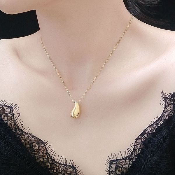 gold plated stainless steel water drop pendant necklace woman chains fashion jewelry on the neck simple necklaces collar female, Silver
gold plated stainless steel water drop pendant necklace woman chains fashion jewelry on the neck simple necklaces collar female, Silver