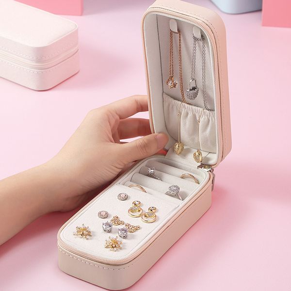 portable womens jewelry organizer box leather jewellery storage display earrings ring necklace case 2020 hot, Pink;blue
portable womens jewelry organizer box leather jewellery storage display earrings ring necklace case 2020 hot, Pink;blue