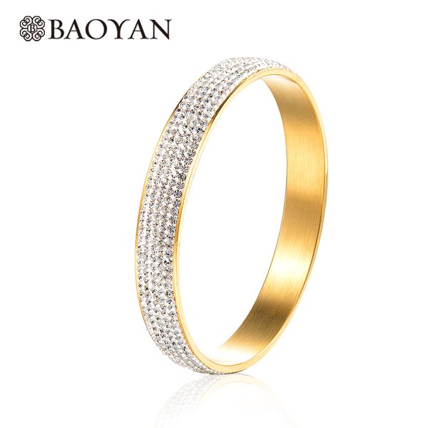 baoyan crystal bangle for women gold silver color stainless steel bangle women fashion jewelry, Black
baoyan crystal bangle for women gold silver color stainless steel bangle women fashion jewelry, Black