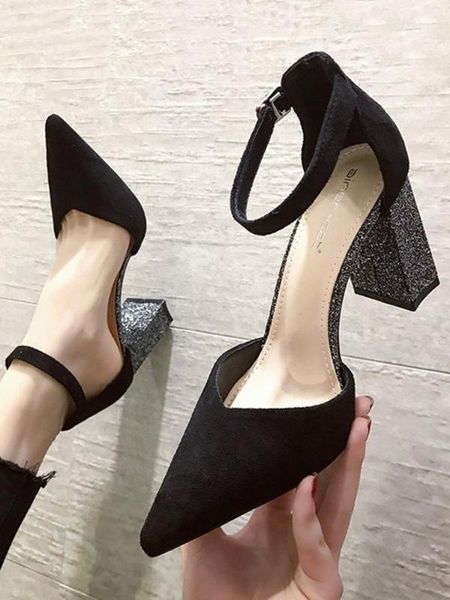 pointed single shoes ins net red 2020 spring and summer wild thick with girl fairy wind with hollow high heels, Black
pointed single shoes ins net red 2020 spring and summer wild thick with girl fairy wind with hollow high heels, Black