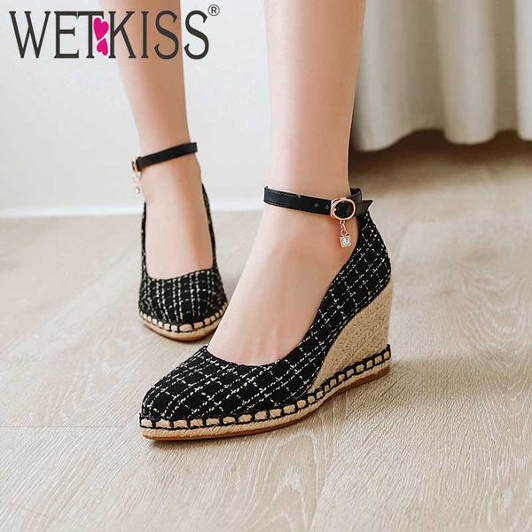 wetkiss wedges shoes woman casual straw espadrille platform pumps ladies ankle strap high heel pumps women shoes cozy, Black
wetkiss wedges shoes woman casual straw espadrille platform pumps ladies ankle strap high heel pumps women shoes cozy, Black