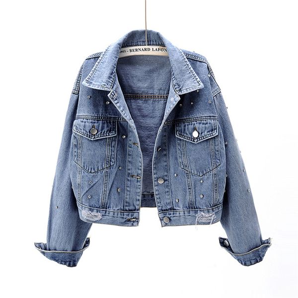 2020 spring new diamond denim women chaqueta mujer korean light blue slim short jeans jacket basic coat female streetwear, Black;brown
2020 spring new diamond denim women chaqueta mujer korean light blue slim short jeans jacket basic coat female streetwear, Black;brown