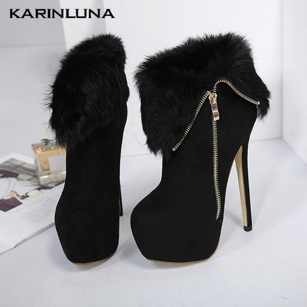 karin 2020 women shoes short plush zipper ankle boots thin high heels 16 cm platform solid autumn female boots, Black
karin 2020 women shoes short plush zipper ankle boots thin high heels 16 cm platform solid autumn female boots, Black