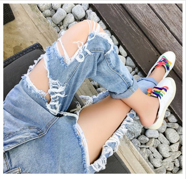 women's jeans arrival 5xl ripped loose thin women pants breeches overalls vintage female torn trousers, Blue
women's jeans arrival 5xl ripped loose thin women pants breeches overalls vintage female torn trousers, Blue
