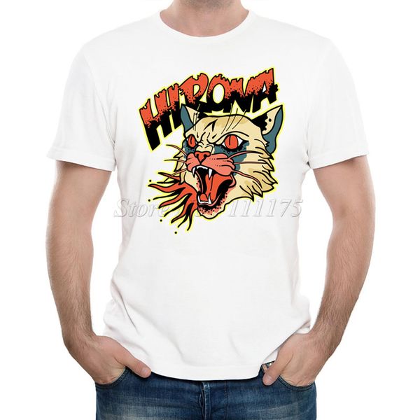 new arrivals 2019 men's summer fashion angry cat barf printed t shirt cool casual tee