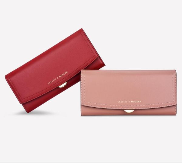 women's purse multi card clutch bags women's long three fold wallet, Red;black 
women's purse multi card clutch bags women's long three fold wallet, Red;black