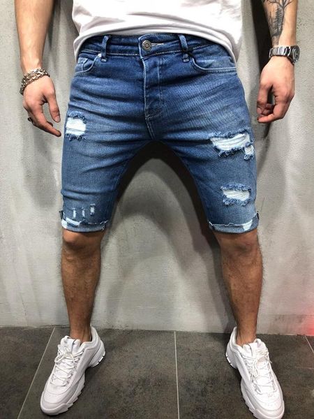 men's jeans 2021 summer stretch ripped short fashion casual slim fit elastic holed denim shorts male clothes, Blue
men's jeans 2021 summer stretch ripped short fashion casual slim fit elastic holed denim shorts male clothes, Blue