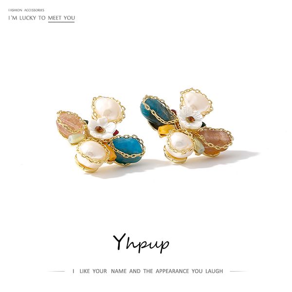 stud yhpup luxury natural stone pearls earrings exquisite shell flower bride jewelry accessories for women lovers gift, Golden;silver
stud yhpup luxury natural stone pearls earrings exquisite shell flower bride jewelry accessories for women lovers gift, Golden;silver