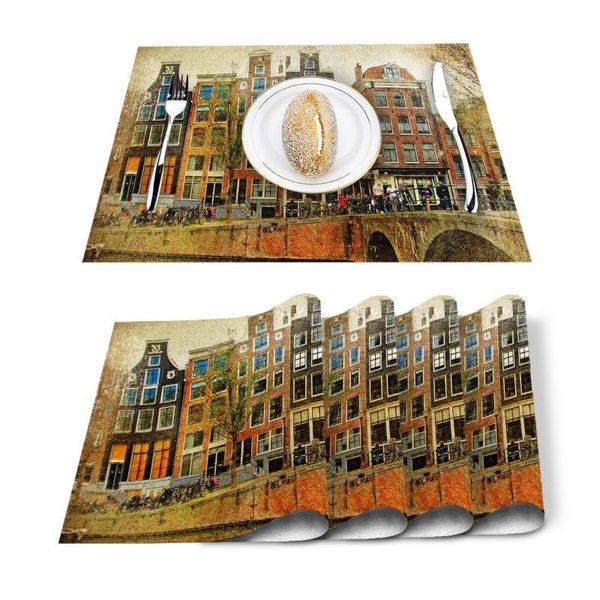 4/6 pcs placemat amsterdam netherlands european vintage table mat for tables heat-insulation cotton linen kitchen dining pads
4/6 pcs placemat amsterdam netherlands european vintage table mat for tables heat-insulation cotton linen kitchen dining pads